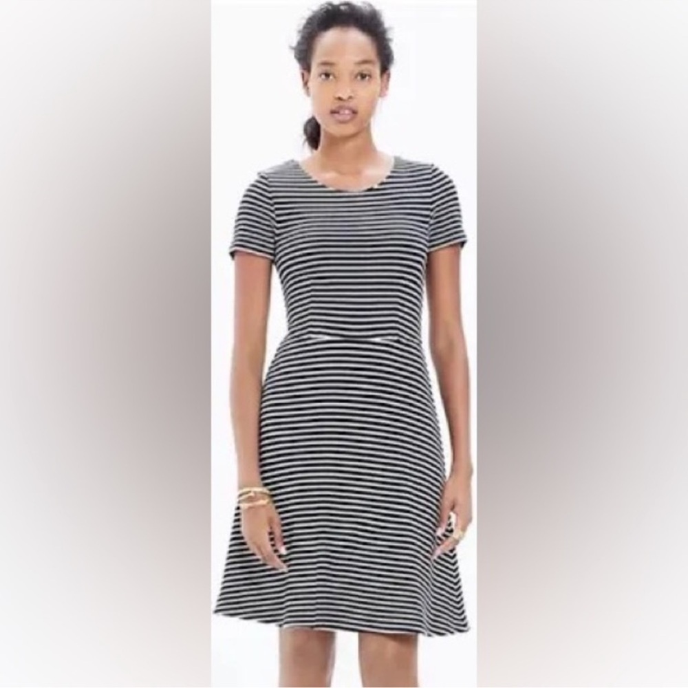 Madewell Striped Black & White A Line Dress Size Small